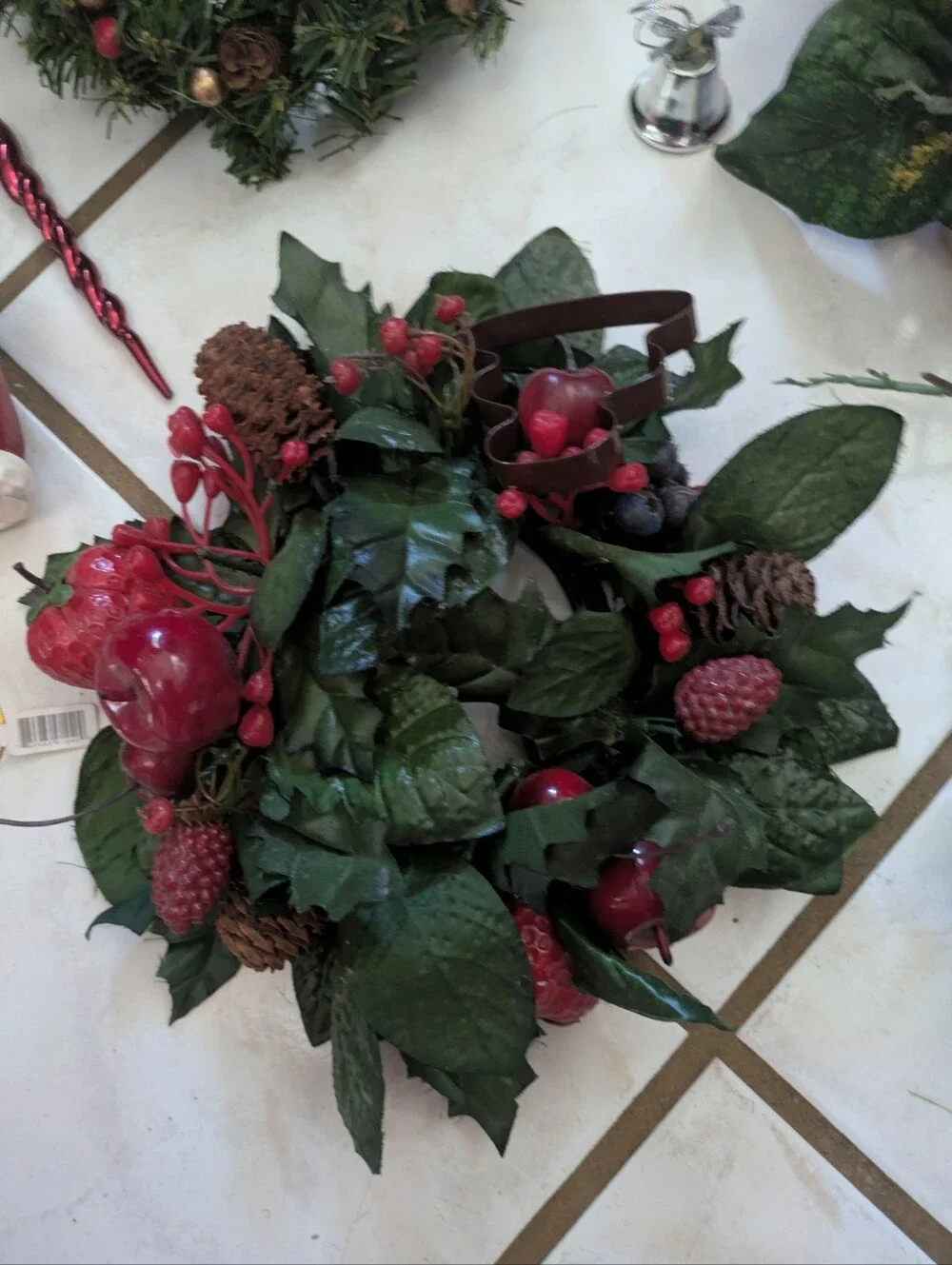 Vintage Christmas Decor Bundle - Wreaths, Garlands, Poinsettias & Ornaments Lot